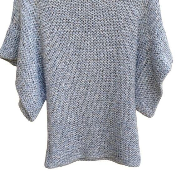 Theory Davini Zebra Alpaca Wool Marled Kimono Sleeve Sweater Gray Gold Sz S - Picture 11 of 14